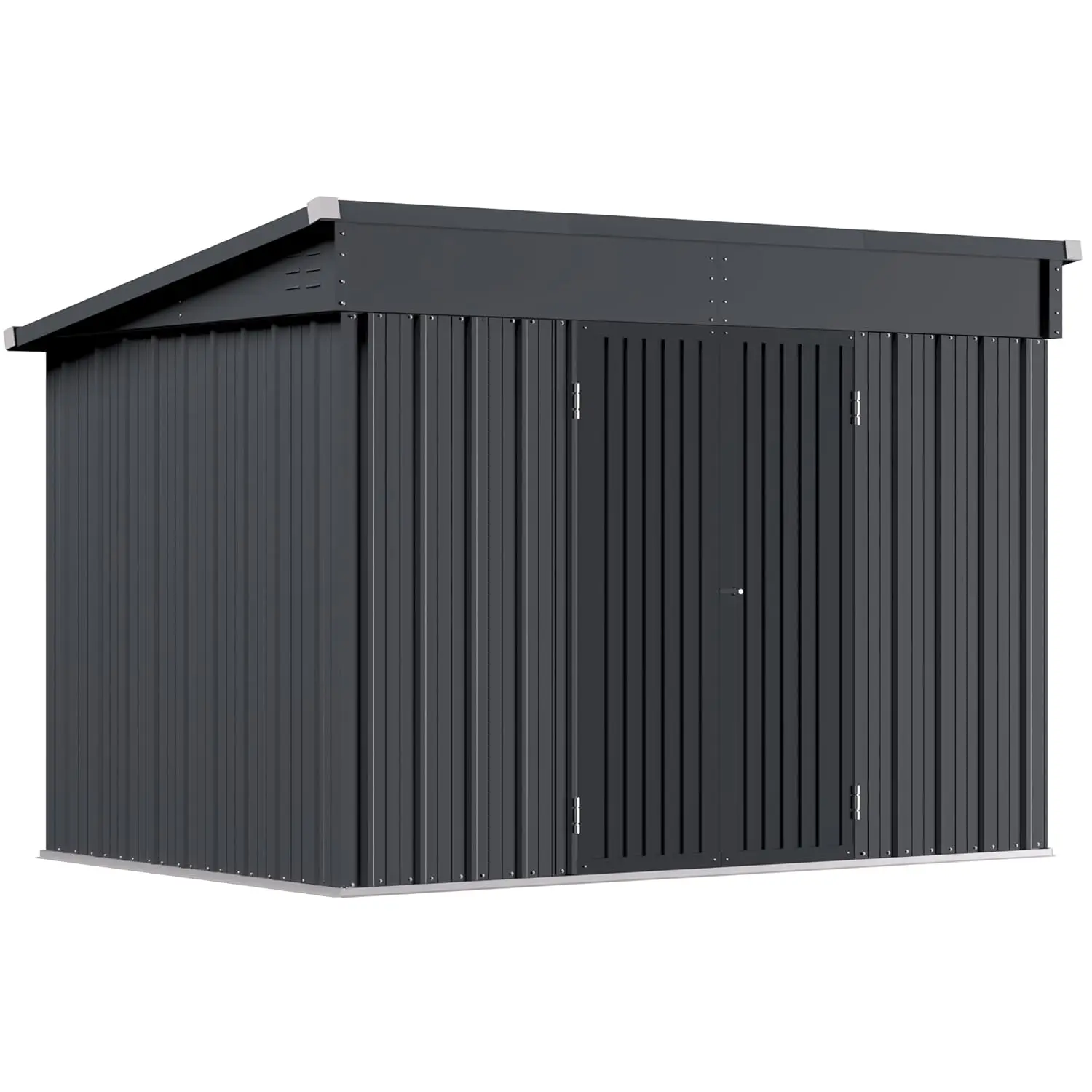6x10 FT Outdoor Storage Shed,Galvanized Metal Shed Storage House with Lockable Door & Vents for Garden,Patio, Backyard, Grey