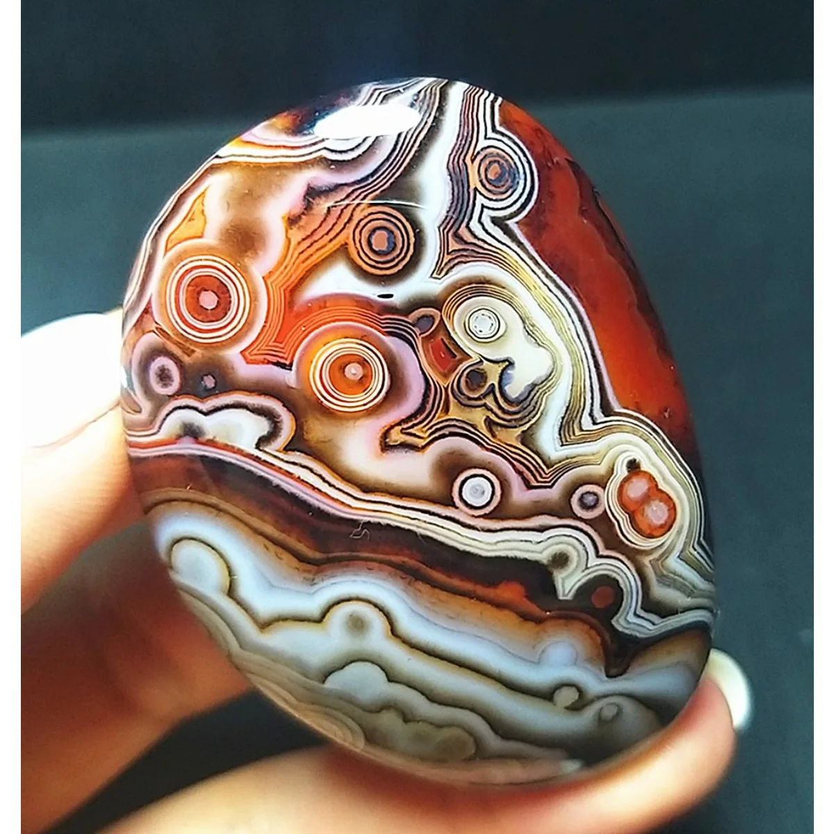 Banded Agate Loose Gemstone, Multi Color, Polished Tumbled, Desk Decor, Natural Stone, Crystal Collection, Table Display