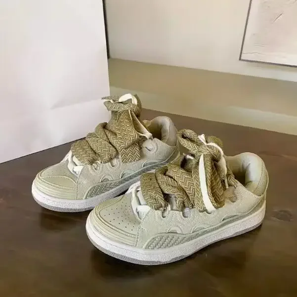 Patchwork Lace Unisex Sneakers Chunky Heels High Increasing Casual Shoes Mixed Color Men Women Breathable Flats Sports Shoes