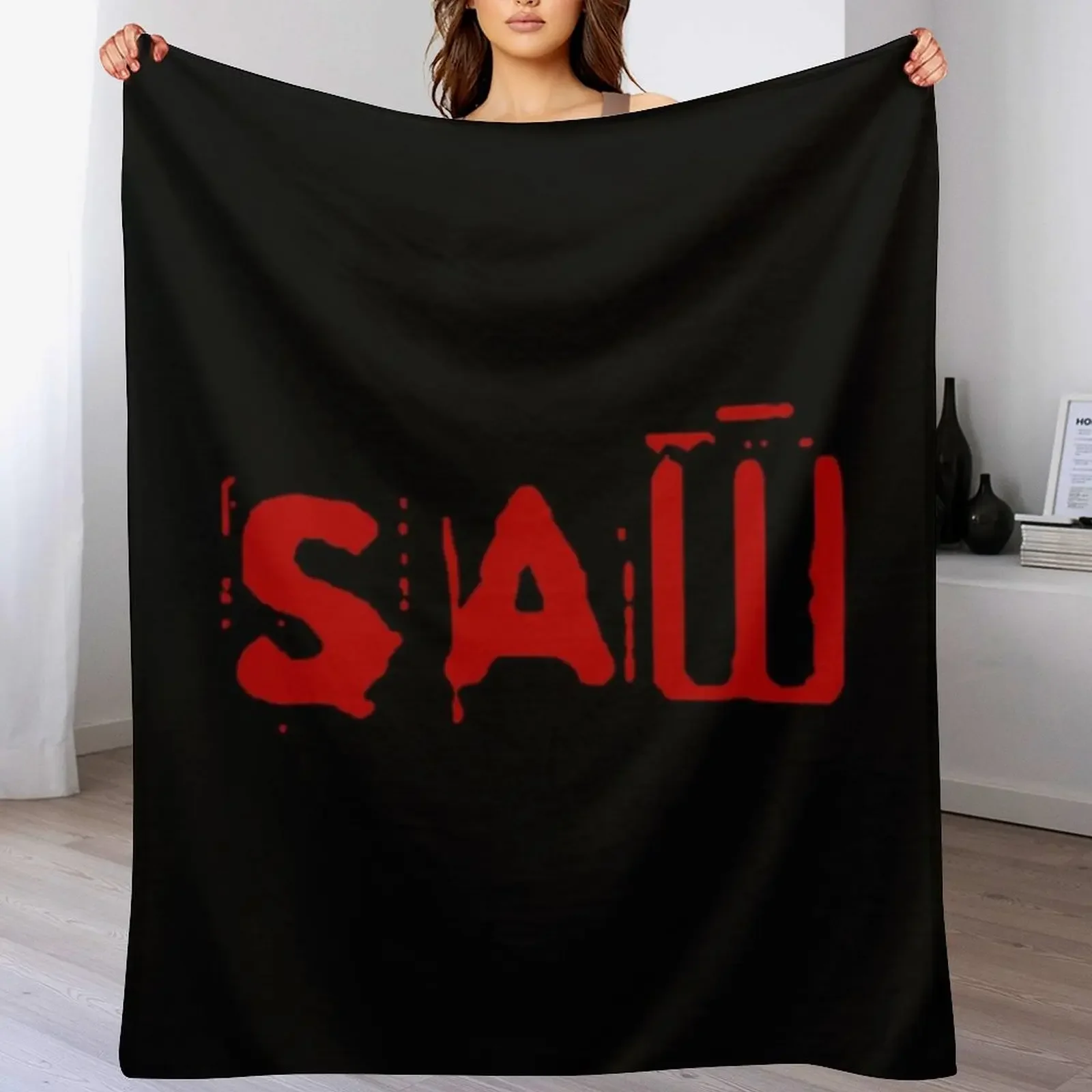 

Saw movie logo horror Throw Blanket christmas decoration Winter beds Hair Quilt Blankets