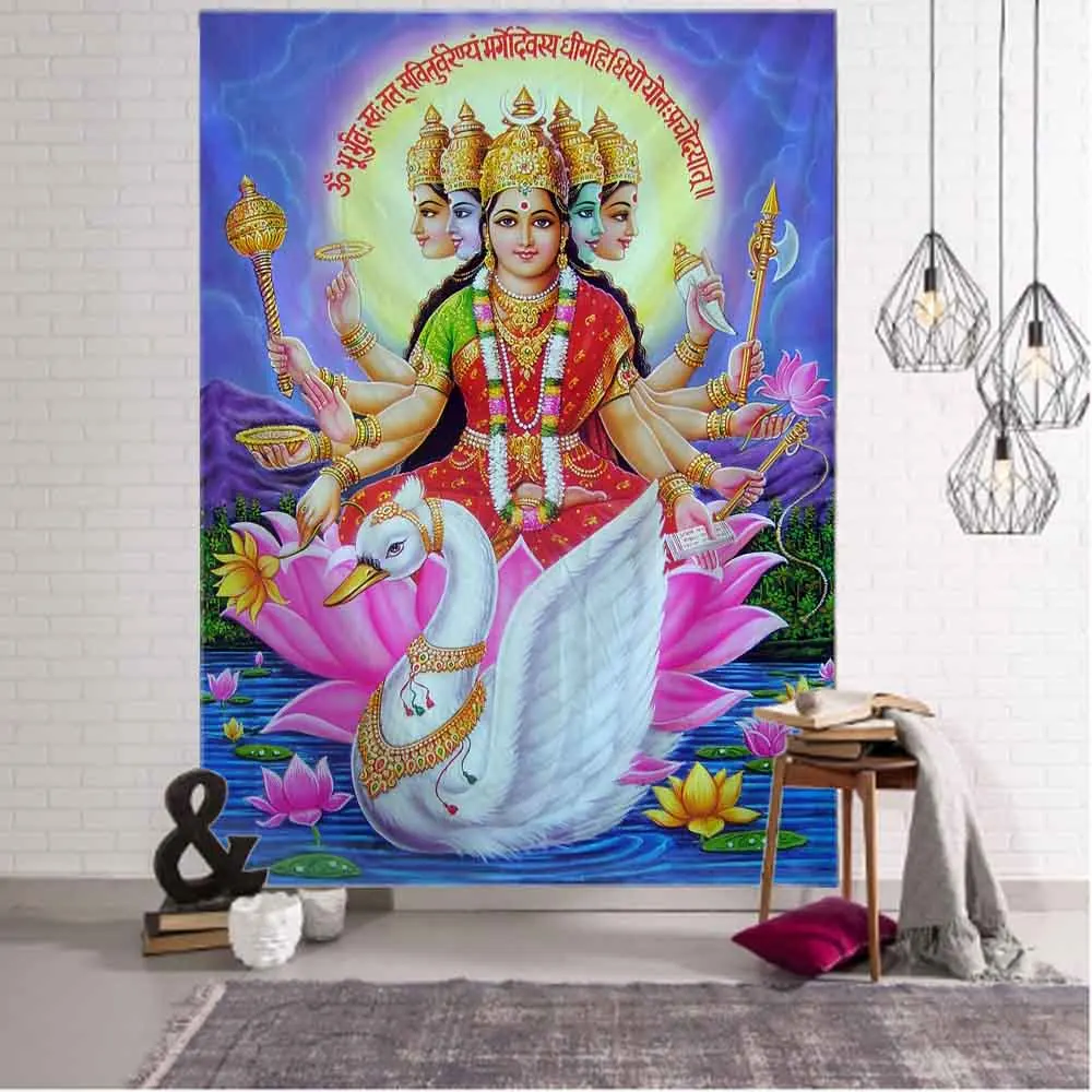 Indian Buddha Tapestry Still Life Oil Painting Meditation Home Decor Wall Hanging Mandala Hippie Boho Wall Decor Yoga Mat Sheets