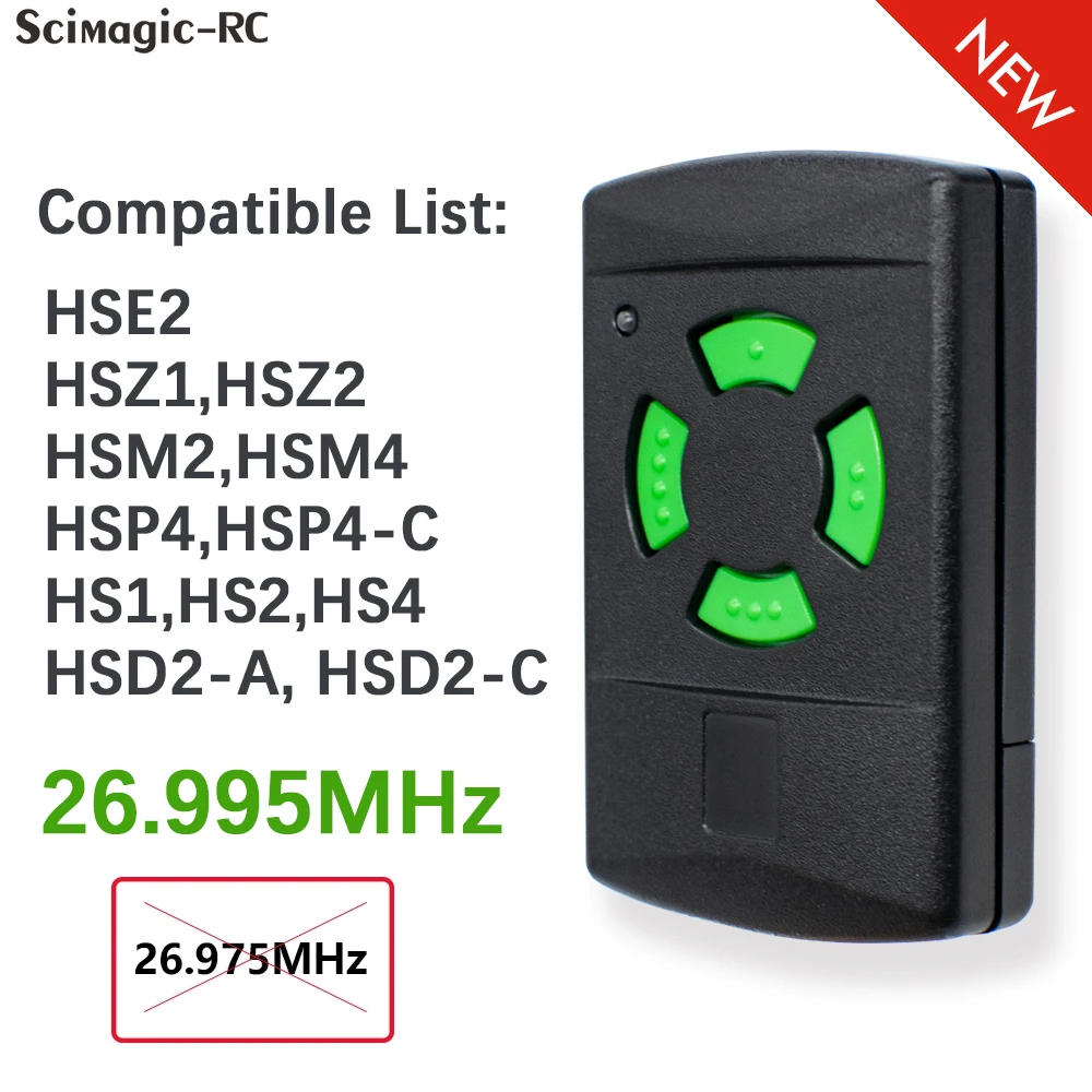 FOR HS1 HS2 HS4 26.995 MHz GARAGE DOOR REMOTE CONTROL HSE2 HSM2 HSM4 HSP4 HSP4-C 26.995 MHz HSD2-A HSD2-C 26.995 MHz