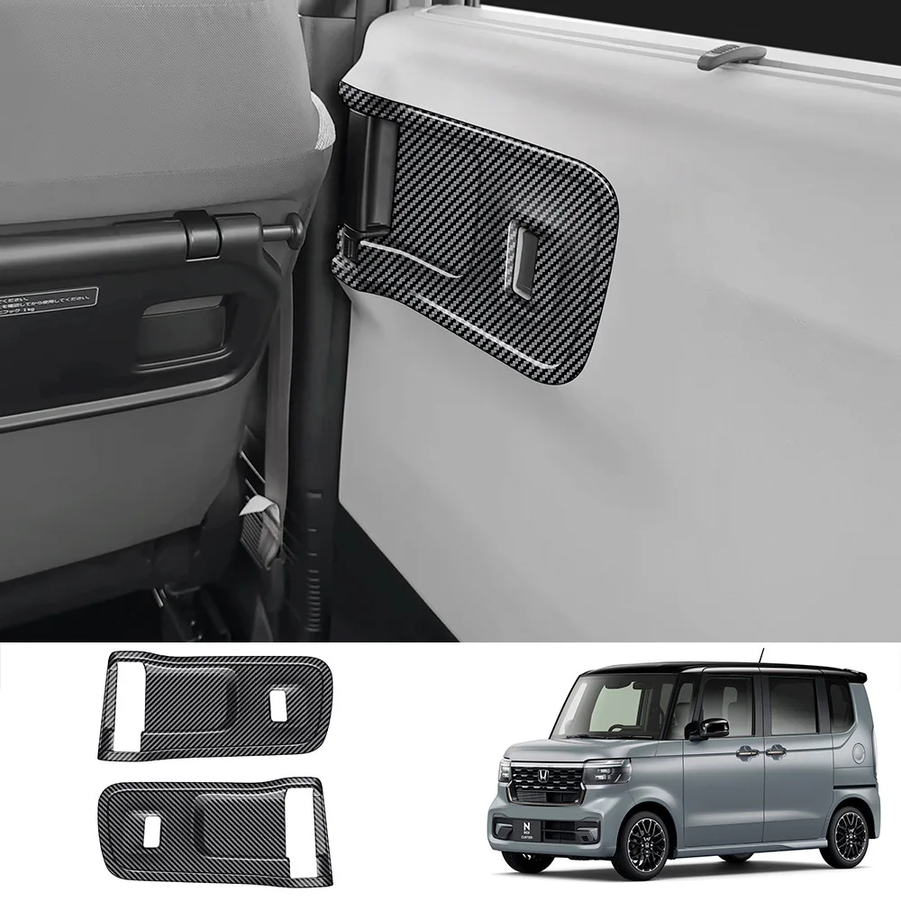 

For Honda N-BOX 2024 2025 ABS Carbon Fiber Middel Inner Door Bowl Sticker Cover Trim Door Pull Sticker Frame Styling