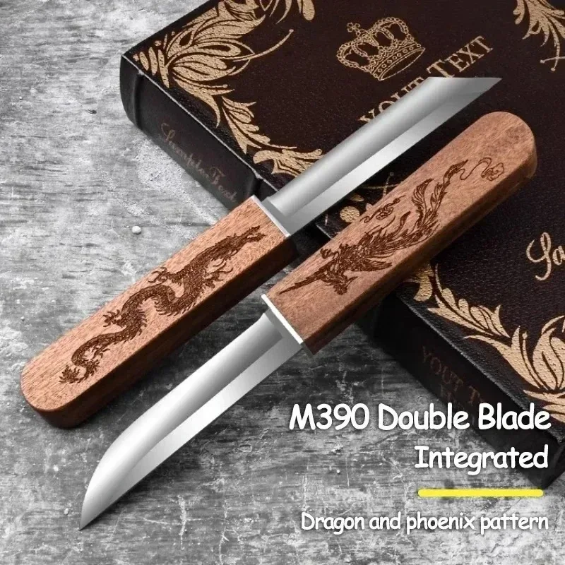 BAKULI-1pc Double Edged Knife, 2 in 1 Fruit Knife, Multifunctional Pocket Knife, Sharp High Hardness Portable Outdoor Knife