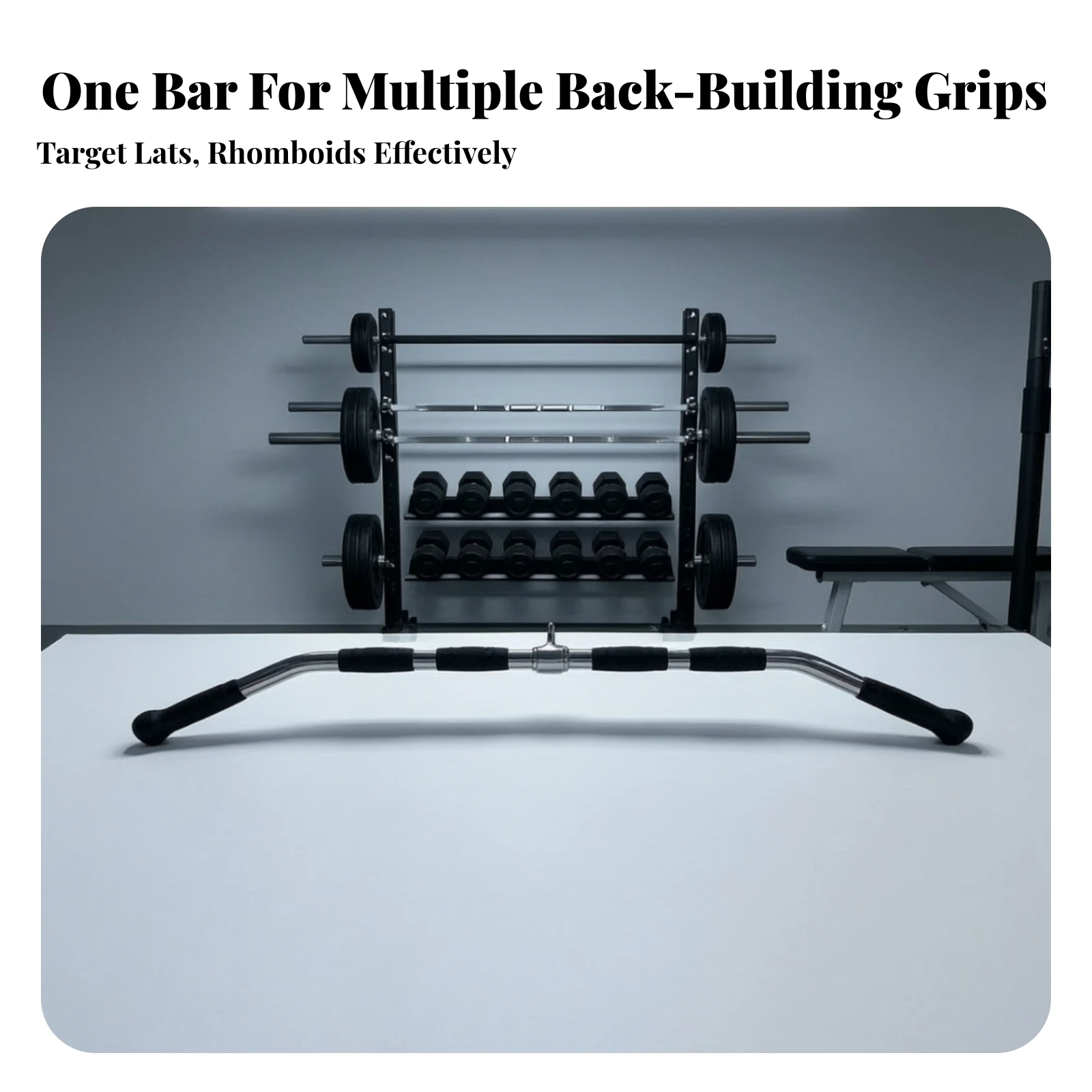 Lat Pulldown Bar Heavy-Duty Lat Bar with Rubber Grips Gym Attachment Non-Slip Fitness Equipment Comfortable