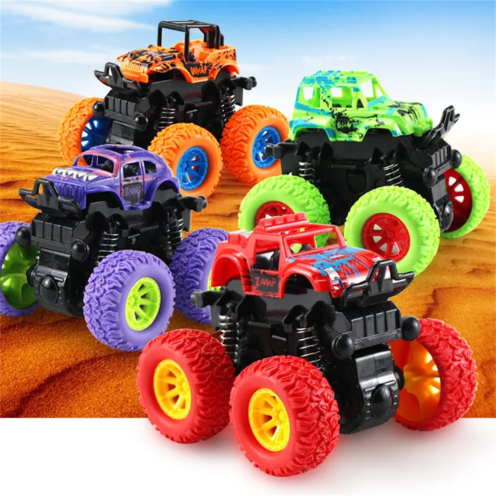 

Toys Car Four-wheel Drive Off-road Vehicle Stunt Dump Cars Double-Side Inertia Car Boy Toy Car Pull Back Kids Toy Gift