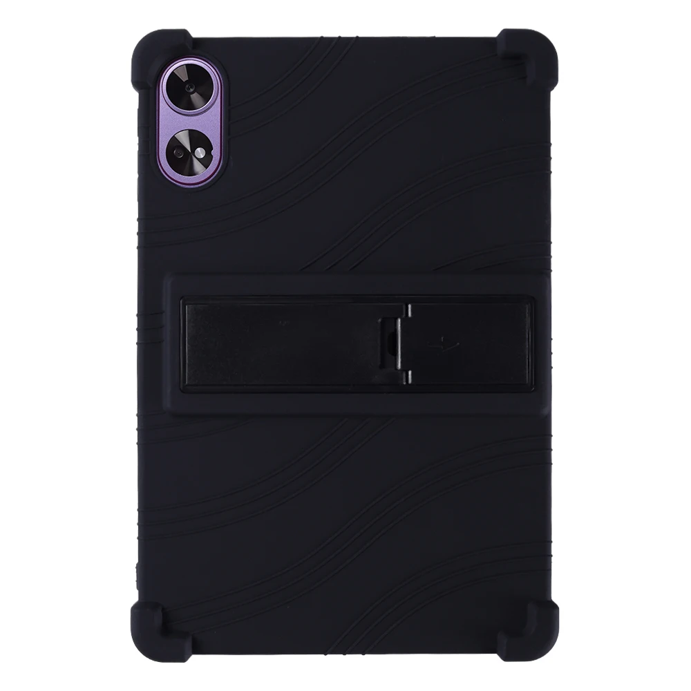 For Doogee Tab G6+ Case Adjustable Kickstand Silicone Tablet Protective Cover - Black
