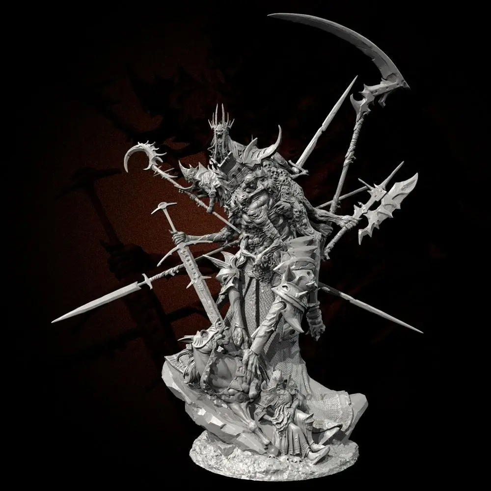 65mm 85mm 105mm Demon God of Hell Resin Soldier White Model Assembly Gift 3D Printed DIY Coloring Self-assembly Figurines