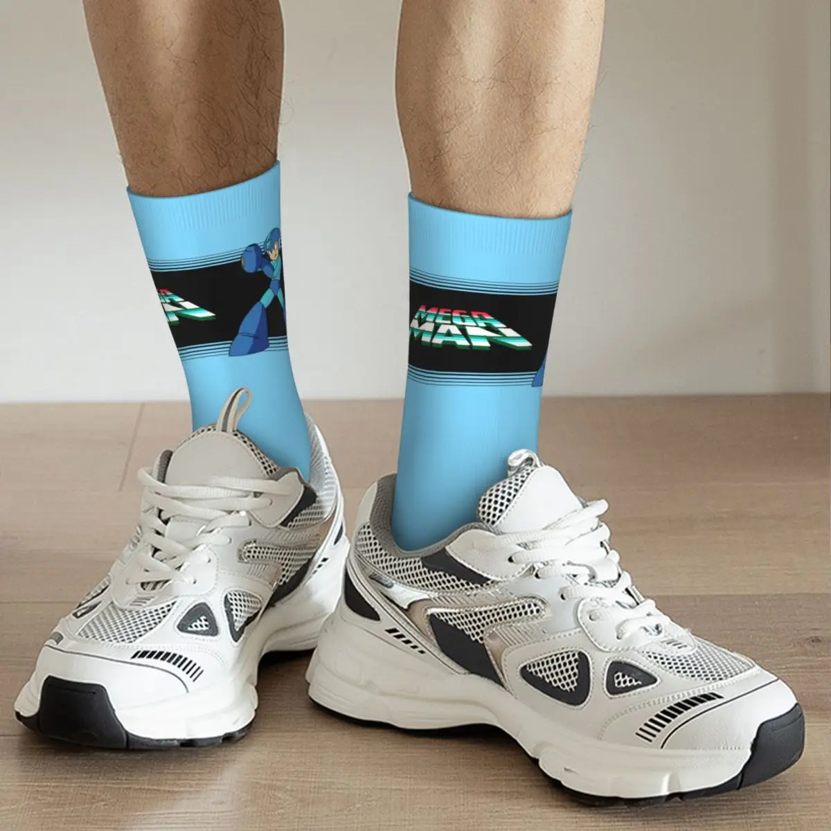 Megaman Videospiel Mega Man Socken Harajuku Superweiche Strümpfe Ganzjahres-Langsocken Zubehör für Unisex-Weihnachtsgeschenke