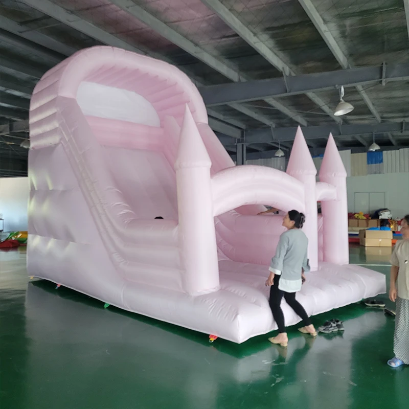 Kids Inflatable Pink Slide - Colorful Outdoor Party Trampoline - Safe and Durable Playground Equipment