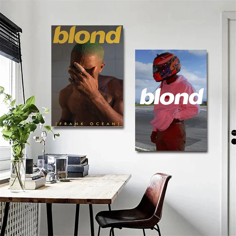 Singer Franke-Ocean Blonde Music Hip Hop Rapper Retro Newspaper Poster Wall Art Pictures Canvas Painting Home Room Decor
