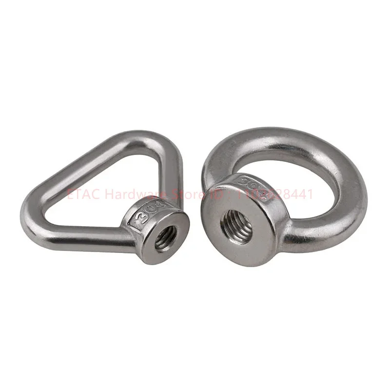 M3 M4 M5 M6 M8 M10-M24 High Quality 304 A2-70 Stainless Steel Eyenut Round Loop Circle Hole Eye Ring Nut for Marine Cable Rope