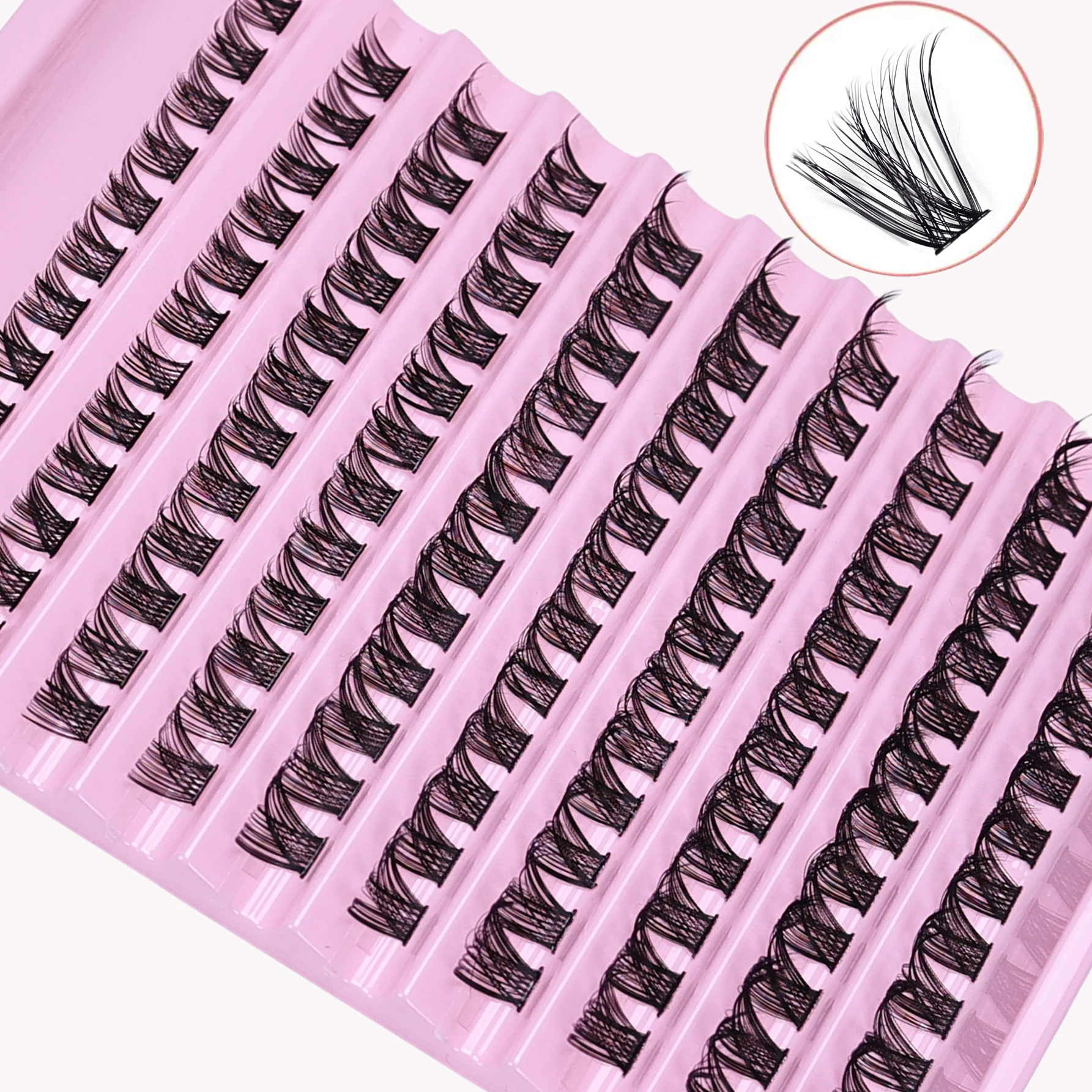 3 paquets/5 paquets de cils en grappe 8-16mm cils individuels aspect naturel D Curl moelleux cils en grappe bricolage Extension de cils