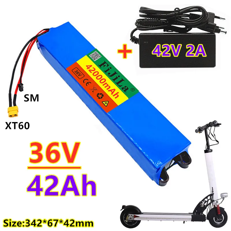 

36V42Ah1865 lithium-batterie pack10S3P42000mah 500WGleiche port 42Elektrische rollenM365ebike power batterie mit BMS + Ladegerät