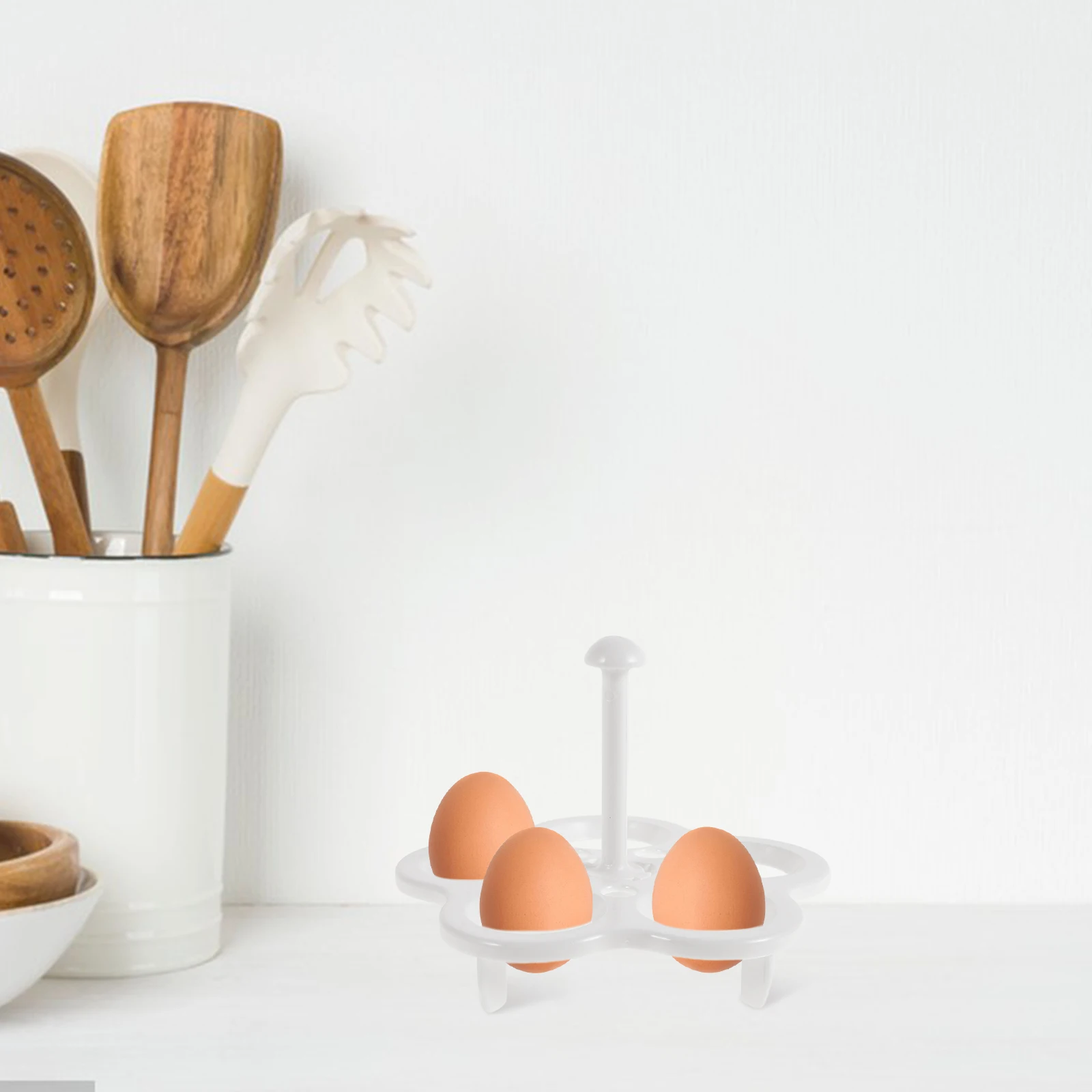 

2 pcs Egg Steaming Rack 6-Hole Heat-Resistant Plastic Holder For Health Pot Multi-Egg Boiling Kitchen Cookware Steam Tray