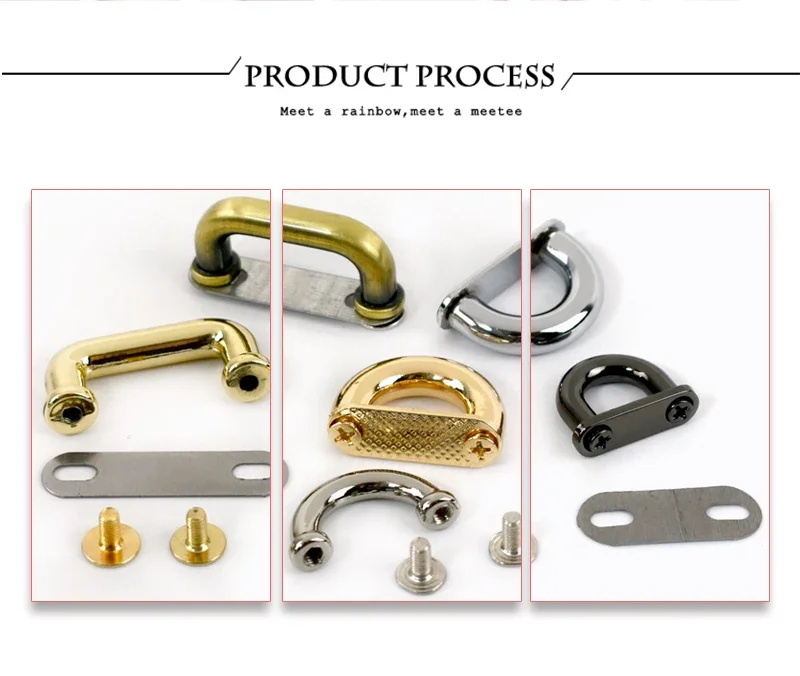 5/10Pcs Deepeel Metal Arch Bridge Bag Side Clip Buckle D Ring Screw Hook Handbag Strap Handle Connect Clasp Bags Accessories