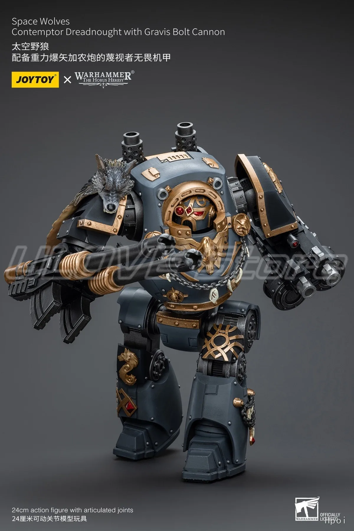 En Stock Original JOYTOY Warhammer 40K Space WolvesContemptor Dreadnought con Gravis Bolt Cannon 1/18 modelo de figura de acción Juguetes