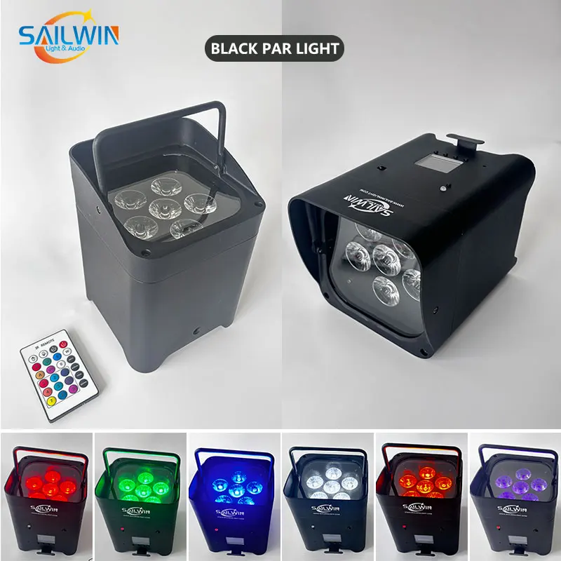 CE Sailwin Dmx ضوء المرحلة 6X18 واط RGBWA UV DJ بطارية الزفاف معدات إضاءة المسرح بالطاقة اللاسلكية LED Uplight WIFI