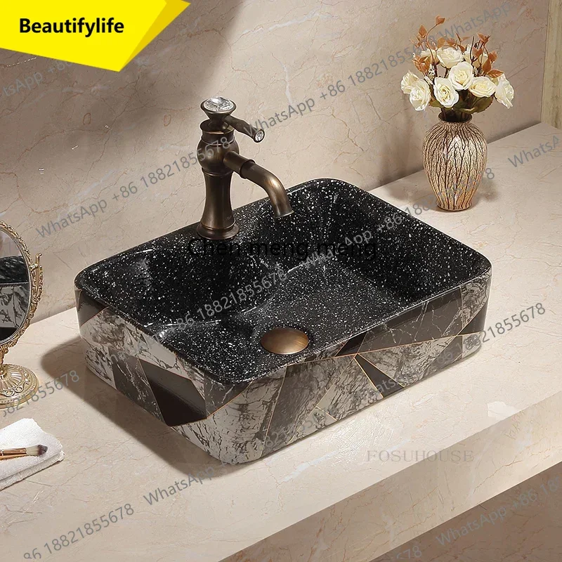 

A17 Home Creative Ceramic Wash Basin Nordic Bathroom Sinks Oval Bathroom Washbasins Toilet Washing Sink Black Above Counter