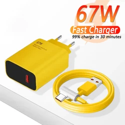 67W USB Fast Charger for xiaomi 14 13 12 11 10 Ultra Note 12T 13 Pro Turbo Quick Charge Type C USB Charging Cable