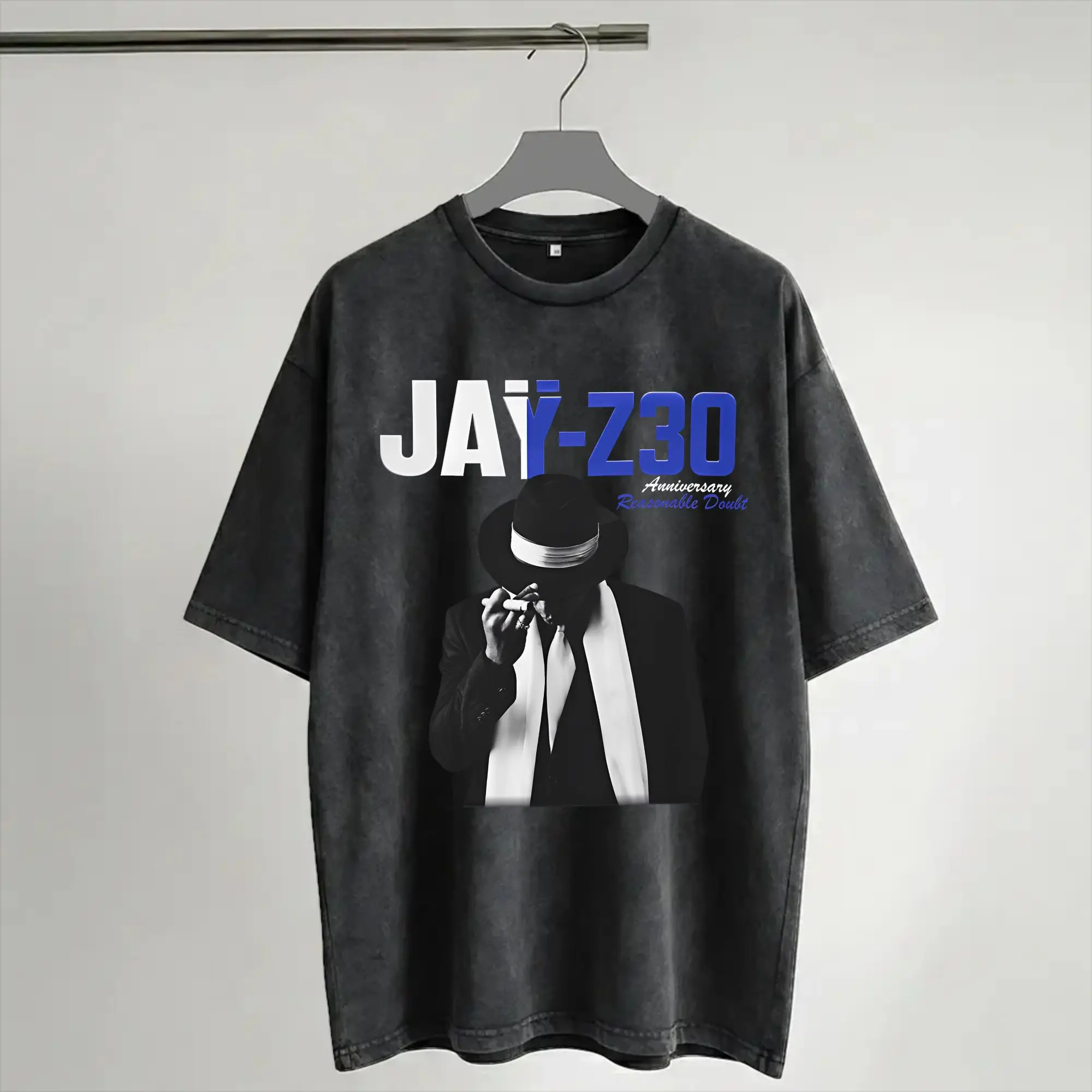 Jay Z 30th Reasonable Doubt 25th Blueprint JAŸ-Z 30 Tour  Washed T Shirts Streetwear Hip Hop Vintage T-Shirts  Tees Men Women