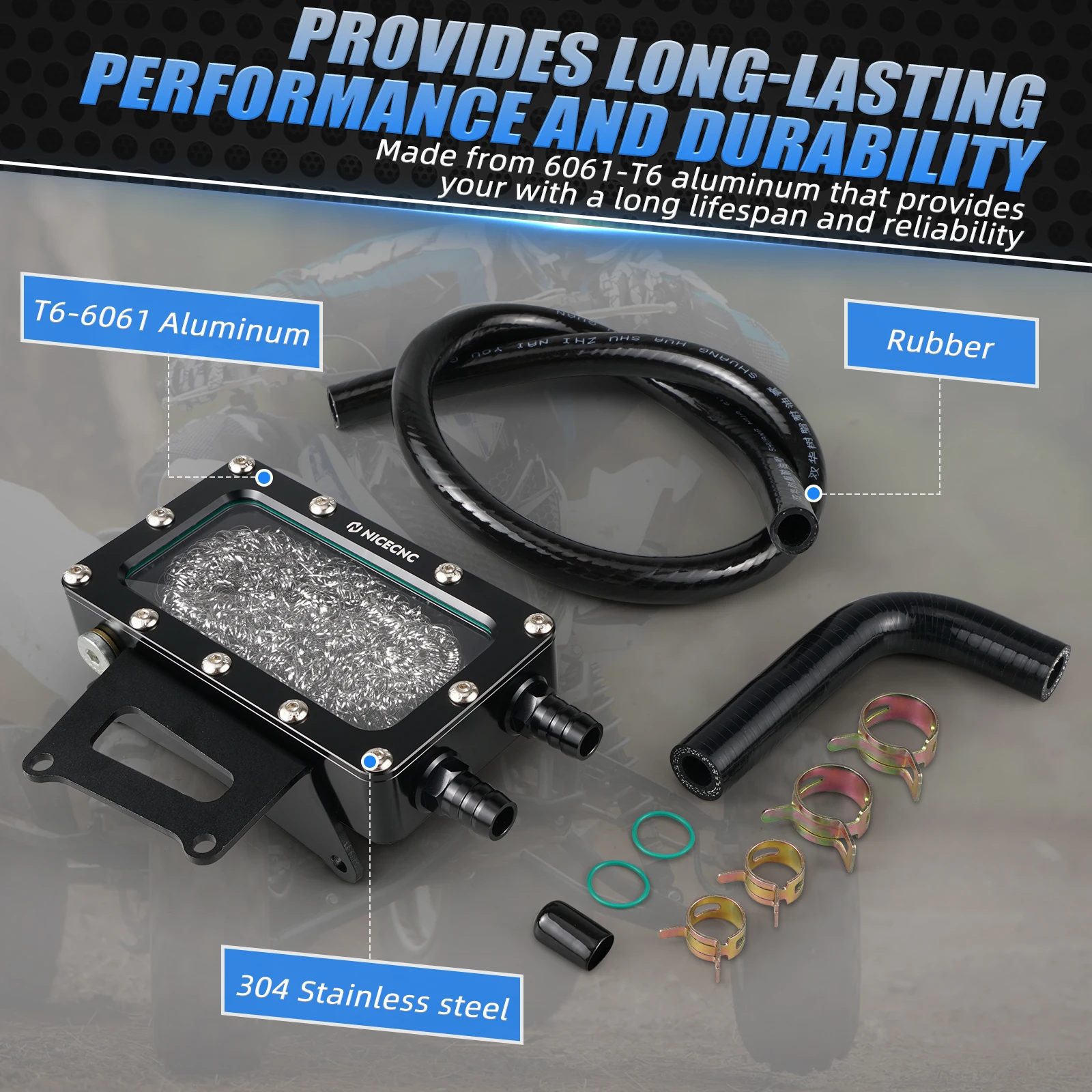 NICECNC ATV Oil Breather Vent Box Blow For Yamaha Raptor 700 Raptor 700R 2006-2023 2007 2008 2009 Filter And Cool Oil Vapors