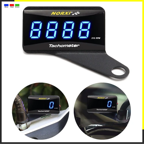Mini medidor de RPM para motocicleta, pantalla LCD cuadrada Digital, tacómetro de hora para motor, tacómetro para BMW, YAMAHA, KAWASAKI Racing