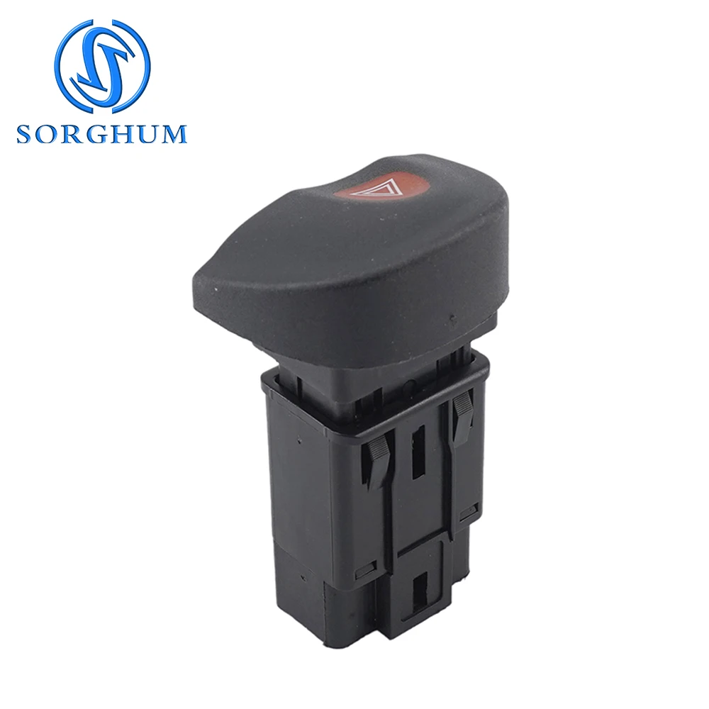 SORGHUM Emergency Hazard Warning Light Flasher Switch Button 7700435867 8 Pins For Renault Megane I 1996-2003