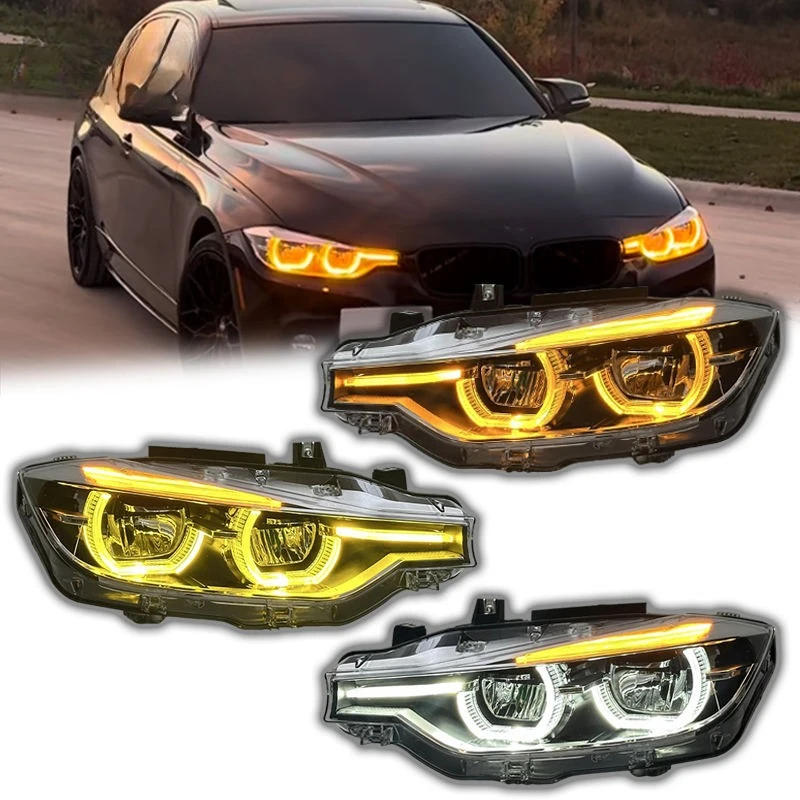 Car LED Headlight For BMW 3 Series F30 F31 F35  2013-2018 Yellow White  Amber DRL Fog Turn Signal Lamp Plug and Play