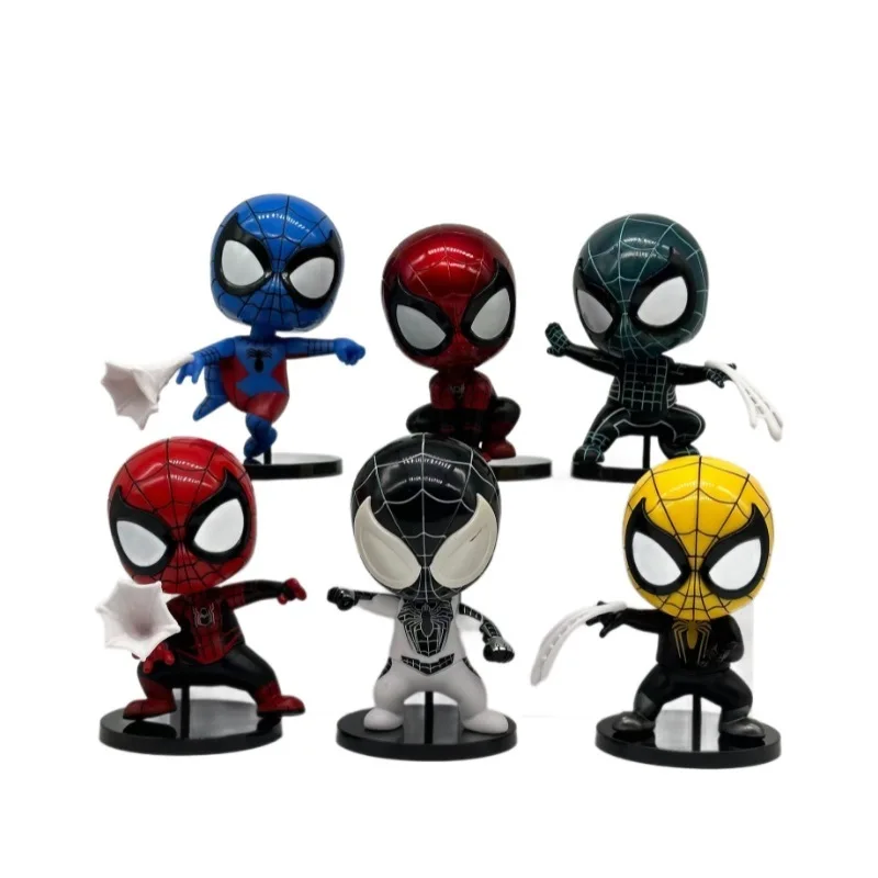 6p 10cmq Versione Bobblehead Giocattolo Marvel Periferica Bambola Avengers 6 Will Bobblehead Figura Iron Spider-Man Figura della squadra americana