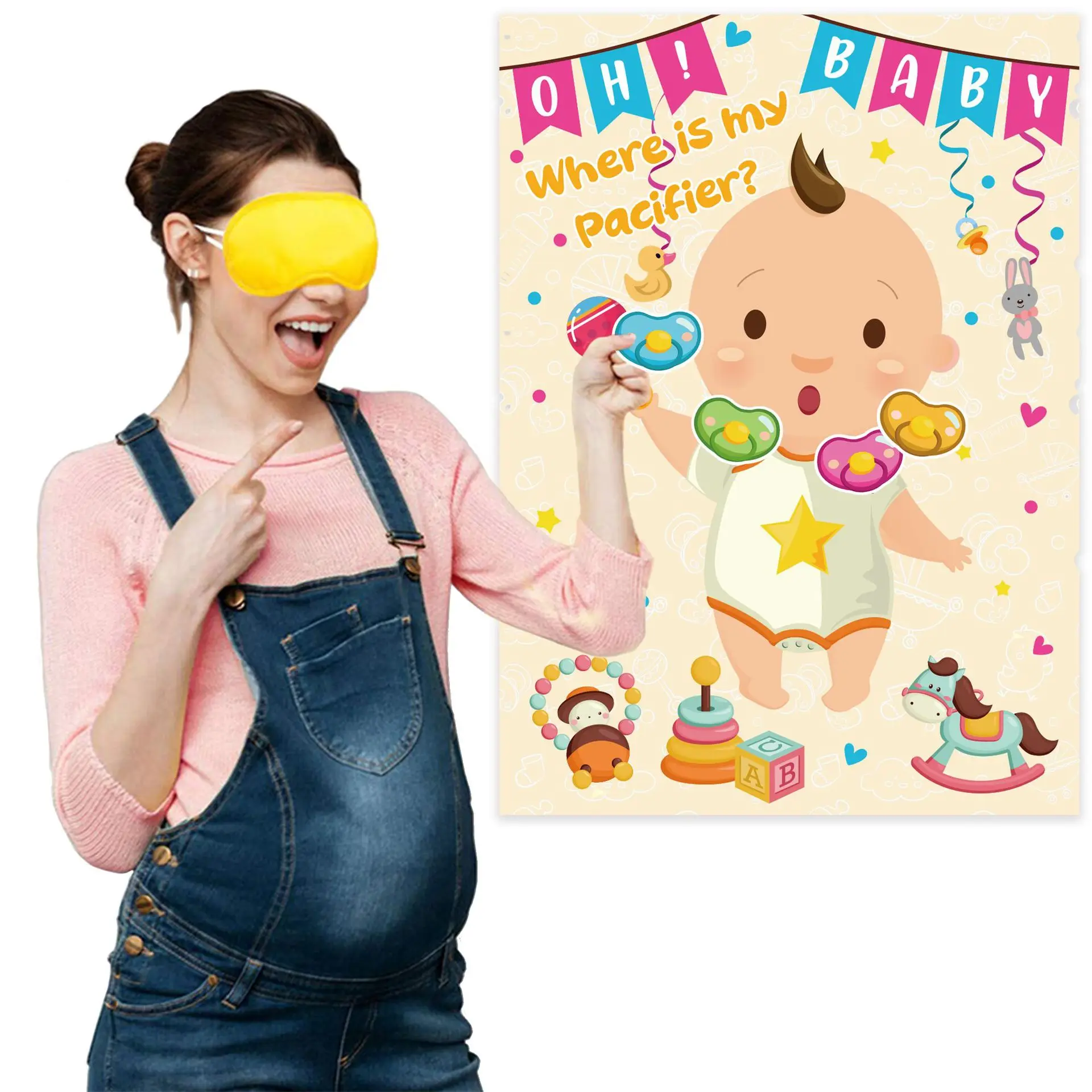 Baby Shower Team Game Card Baby Shower Birthday Party Cute Child Eye Mask