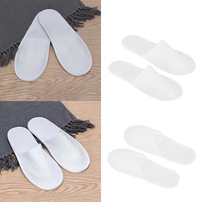 New 1/10pairs Per Piece Disposable Non-woven Slippers Hotels Homestay Travel Slippers For Men Women Unisex Eu 37-42