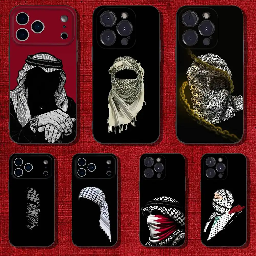 

Hattah Keffiyeh Fashion Phone Case For iPhone 6,17,16,15,14,13,12,11 Plus,Pro Max,XS,X,XR,SE,Mini,8,7,Soft Silicone Black Cover