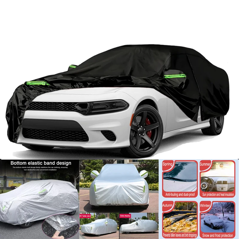 

Водонепроницаемые автомобильные чехлы на заказ для Dodge Charger 2006-2023 гг. с застежкой-молнией двери, ветрозащитные, пылезащитные и УФ-защита, защита от любых погодных условий
