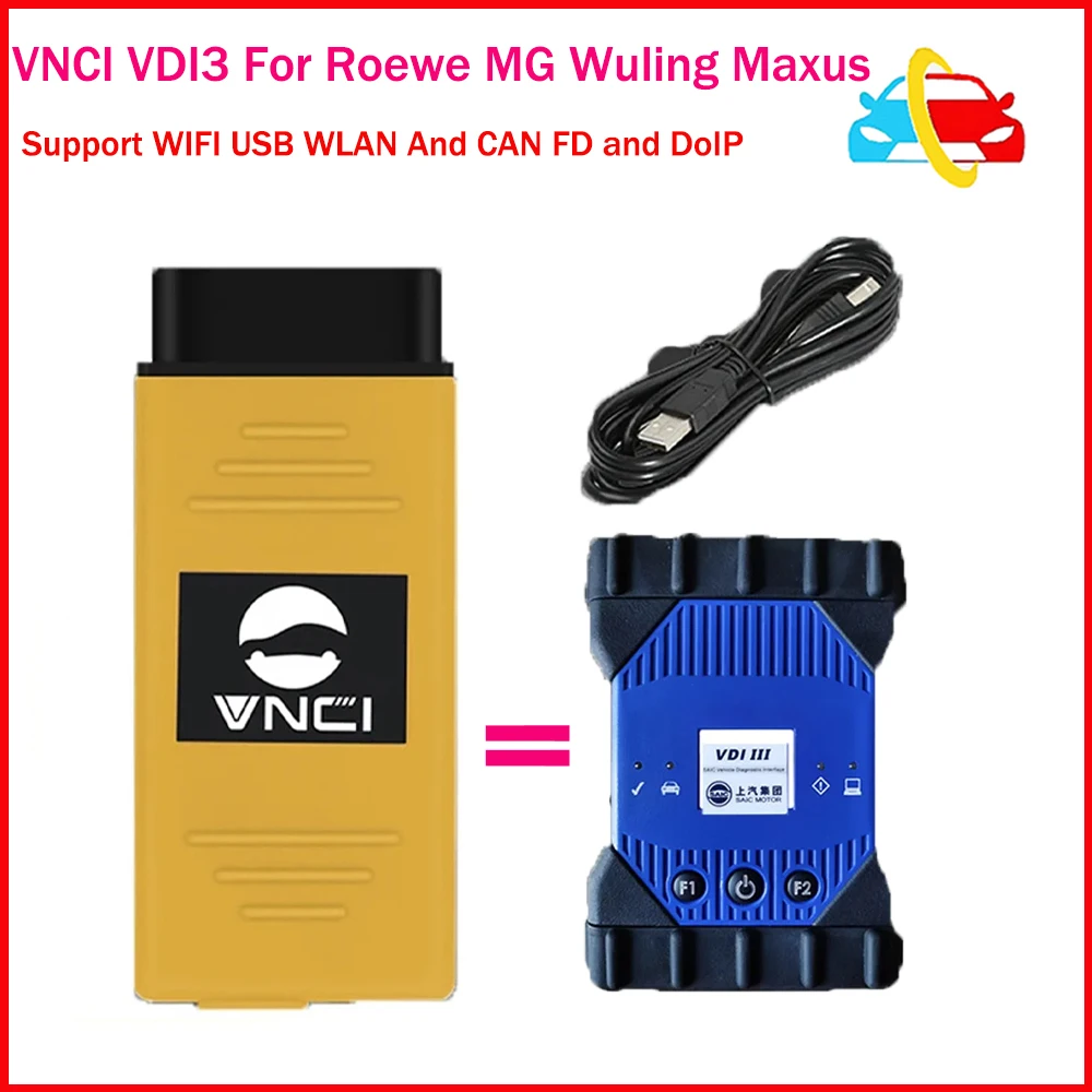 

New VNCI VDI3 VDI 3 For Roewe MG Wuling Maxus Automotive Diagnostic Tool Support WIFI USB WLAN And CAN FD and DoIP