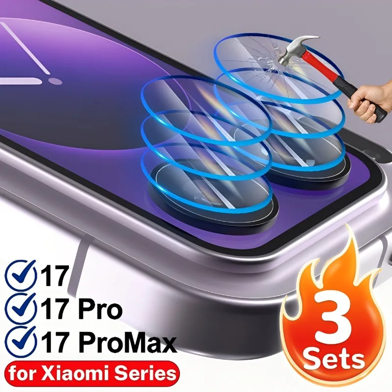 

1-3Sets Camera Lens Small Screen Protector Cover for Xiaomi 17 Pro 17 Pro Max Flexible Explosion-proof Fiber HD Tempered Glass