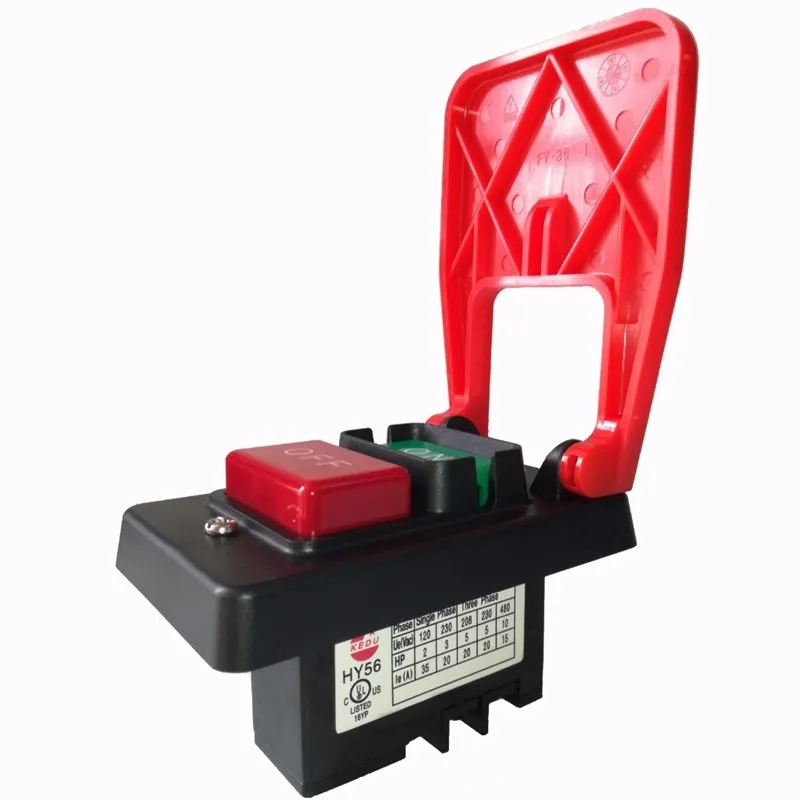 HY56 120V/220V/380V Single/three-phase electricityuniversal, 20Amp , push button switch, used for cutting machine of sawing wood