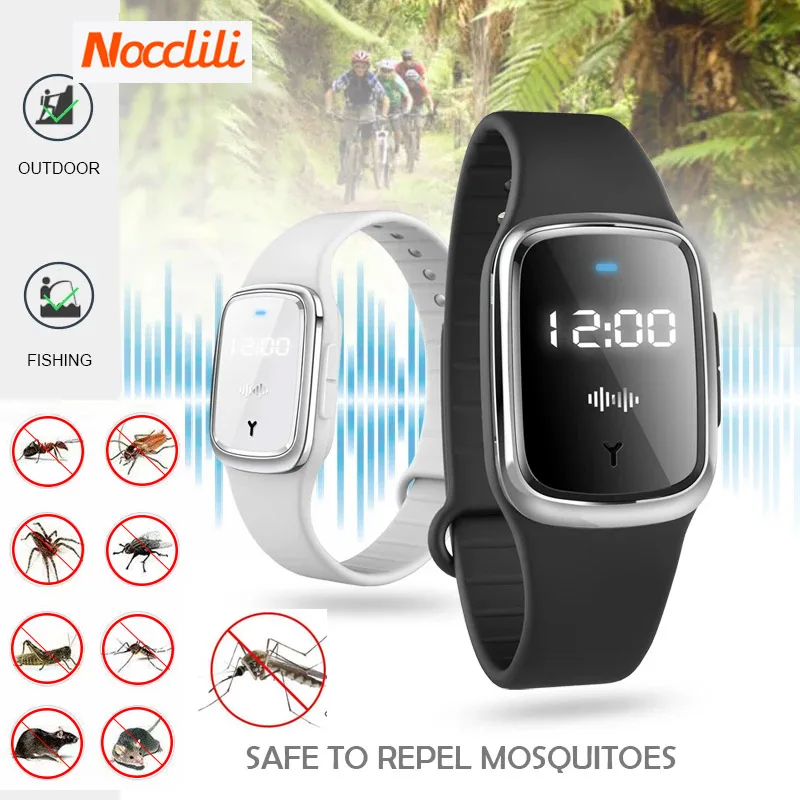 Pulseiras repelentes de mosquitos ajustáveis anti-mosquito pulseira de silicone carregamento usb anti-mosquito pulseira dentro de casa ao ar livre
