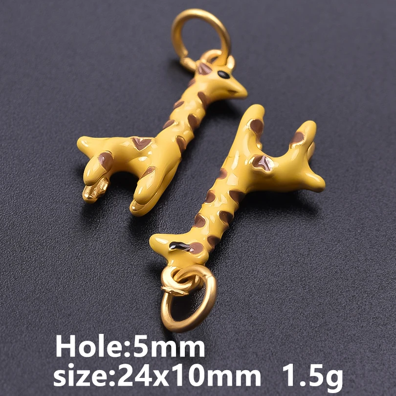 6 Stück Metall-Anhänger der Tier-Serie: Ente, Delfin, Giraffe, Hase, handgefertigt, zum Selbergestalten, personalisierbar, für Herren- und Damen-Halsketten, Schmuck. – Detail 2