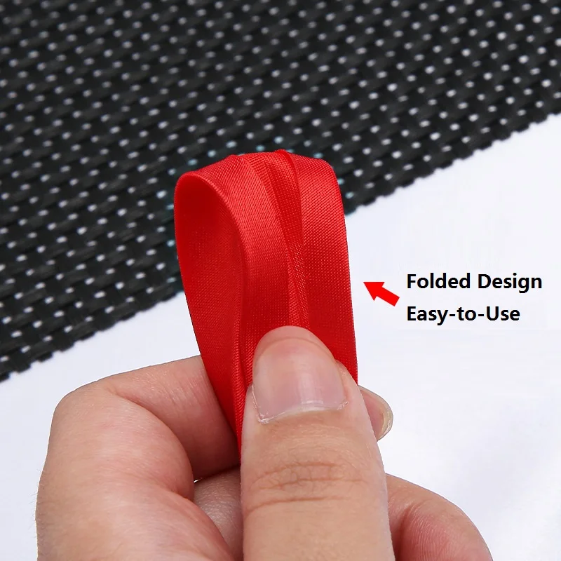 10 mm x 5 m Satin-Einfarbiger 4-fach gebügelfreier Schrägband - für Kragenbesatz, Cheongsam-Kantenverzierung & Heimtextilien – Detail 3