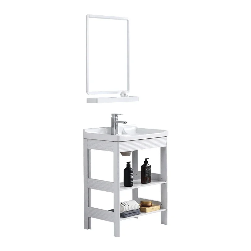 ~Floor-Type Wash Basin Cabinet Balcony Ceramic Washbasin Bathroom Sink Small Apartment Gargle Pool