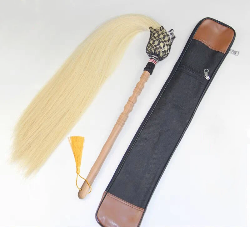 Four ounces of peach wood, genuine horsehair, Wudang Tai Chi, Buddhist dust, martial arts practice, floating dust, fly whisk,