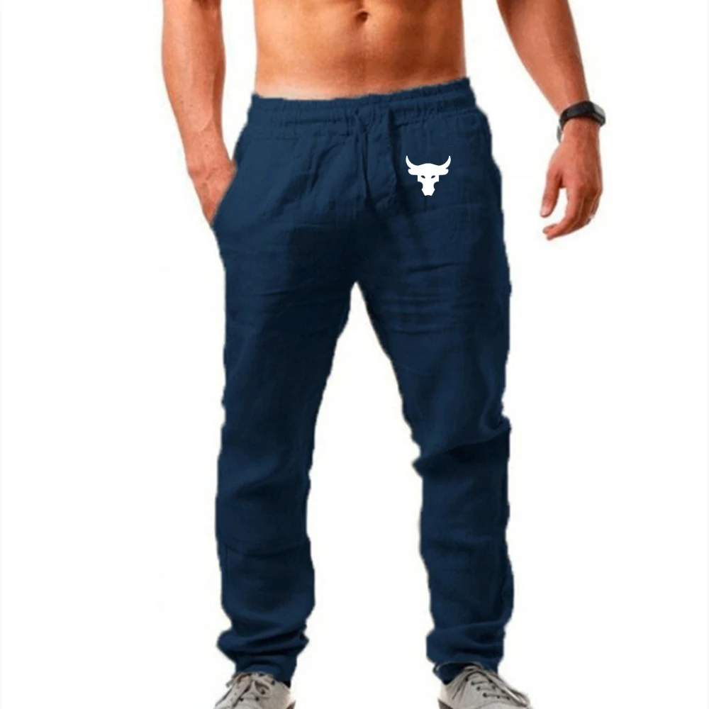 Dwayneジョニソン-男性用ブラマンブルタトゥーロゴプリントパンツ,コットン,リネンデザイン,通気性,無地,人気のフィットネス,夏