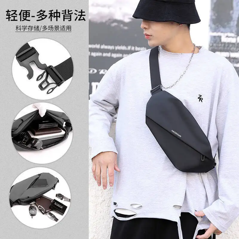 New Men's Waist Outdoor Running Phone Bags Multi-functional Duffle Bag Travel Bag Fashion  Large Capacity Chest Casual Single Sh