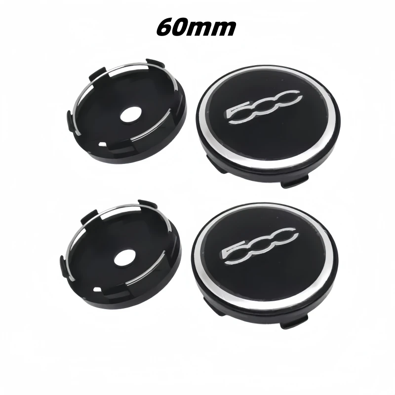 56mm/60mm for Fiat 500 Logo Car Wheel Center Hub Caps Stickers Grande Punto Abarth Tipo Panda Ducato Freemont Doblo Accessories