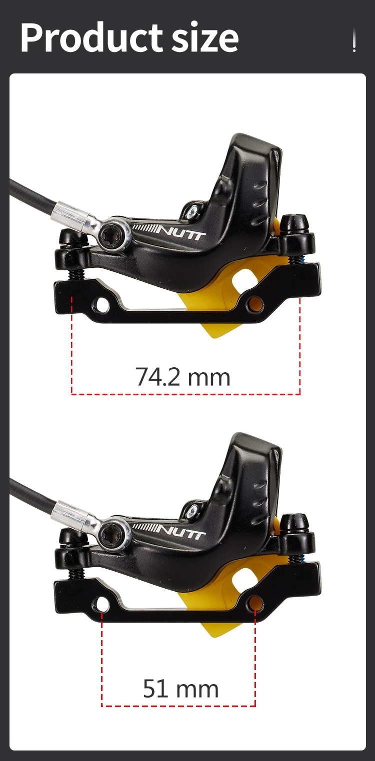 NUTT 4-Kolben E-Bike Elektroroller Hydraulische Scheibenbremse 140 160 180mm Rotor Für A5 HX-D Kukirin G2 Max NANROBOT D6+ N6 LS7 – Detail 5