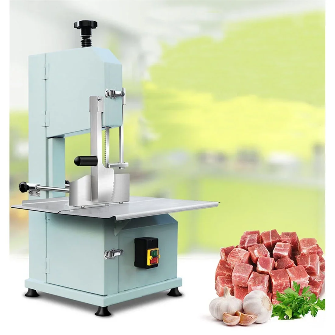 Fully automatic desktop bone sawing machine electric stainless steel frozen meat jelly fish cutting beef bone chopping machine