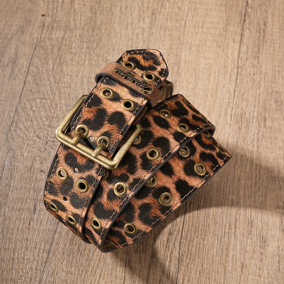1 Piece - Classic Retro Belt - Men's and Women's Matching Design - PU Material with Metal Eyelets and Double-needle Buckle - view 6