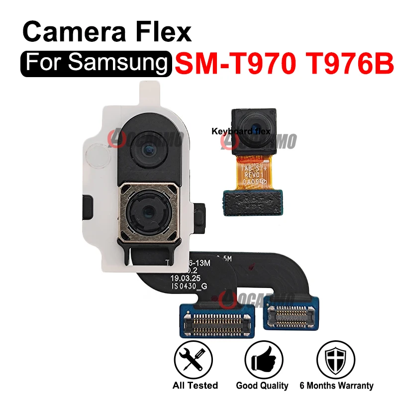 1Pcs For Samsung Galaxy Tab S7Plus S7+ T970 T976 SM-T976B Rear Back Main Cameras And Front Camera Flex Cable Repair Parts