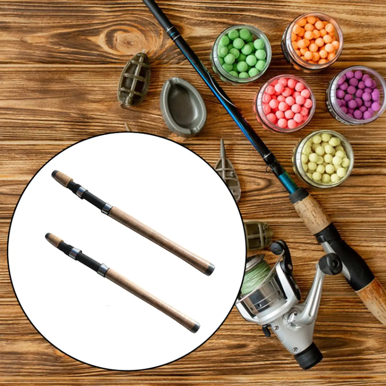 

Wooden Cork Fishing Rod Handle Grip Replacement Split Grips for Carp Lure Fishing Rod Building Accessories